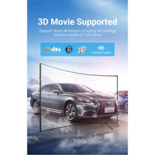Кабель мультимедийный HDMI to HDMI 1.5m V2.1 8K 60Hz Silver Metal Type Vention (ALCIG)