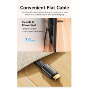 Кабель мультимедийный HDMI to HDMI 2.0m V2.1 8K 60Hz flat Vention (ALKBH)