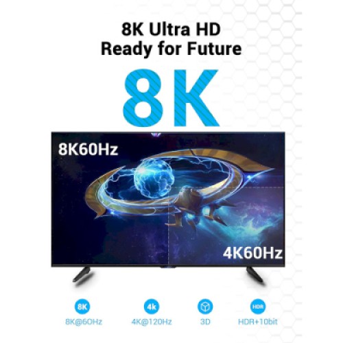Кабель мультимедийный HDMI M to HDMI M 3.0m V2.1 8K60Hz VENTION (AANBI)