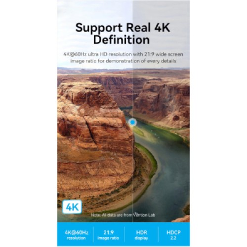 Кабель мультимедийный HDMI to HDMI 10.0m V2.0 4K 60Hz Aluminum Alloy Blue Vention (ALHSL)