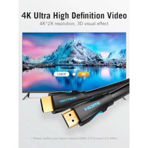 Кабель мультимедийный HDMI to HDMI 15.0m V2.0 4K 30Hz PVC VENTION (VAA-M02-B1500)