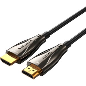 Кабель мультимедійний HDMI to HDMI 20.0m V2.0 Optical 4K 60Hz 18Gbps Dolby 7.1 PVC Black Zinc Alloy VENTION (ALABQ)
