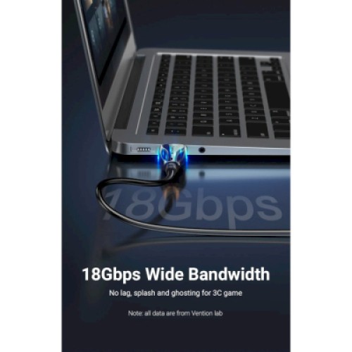 Кабель мультимедийный HDMI to HDMI 50.0m V2.0 Optical 4K 60Hz 18Gbps Dolby 7.1 PVC Black Zinc Alloy VENTION (ALABX)