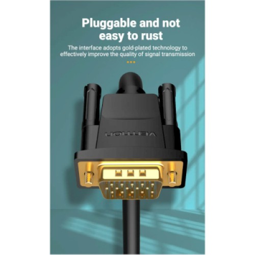 Кабель мультимедийный VGA 15M-15M 2.0m ferrite Vention (DAEBH)