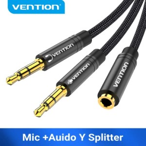 Кабель мультимедийный Jack 3.5mm 4pin F to 2X 3.5mm M Vention (BBTBY)