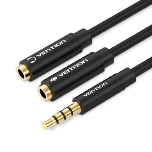 Кабель мультимедийный Jack 3.5mm 4pin M to 2X 3.5mm F VENTION (BBVBY)