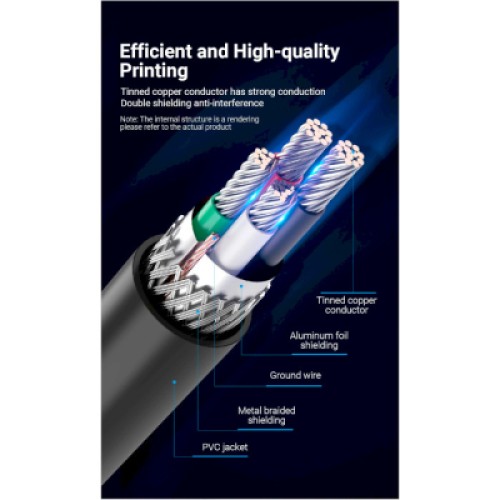 Кабель для принтера USB 2.0 AM/BM 1.0m 480Mbps PVC black Vention (COQBF)
