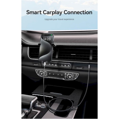 Дата кабель USB-C to USB-C 0.5m USB2.0 60W (20V/3A) angle 90° Gray Aluminum Alloy VENTION (TRAHD)