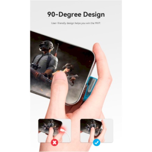 Дата кабель USB-C to USB-C 0.5m USB2.0 60W (20V/3A) angle 90° Gray Aluminum Alloy VENTION (TRAHD)