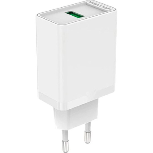 Зарядное устройство Vention 1xUSB 18W (USB-A) QC3.0 white (FABW0-EU)