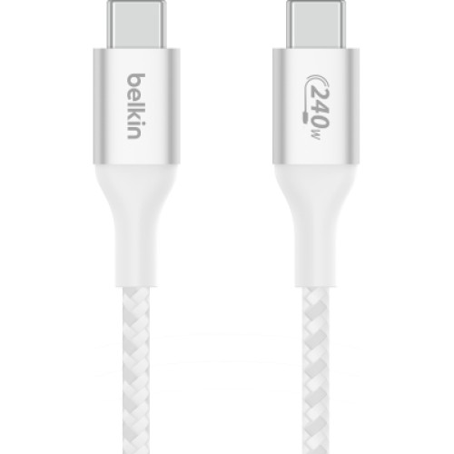 Дата кабель USB-C to USB-C 1.0m 240W white Belkin (CAB015BT1MWH)