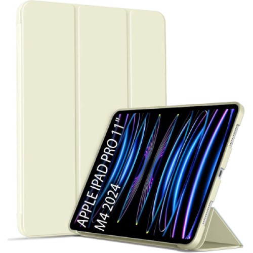 Чехол для планшета BeCover Tri Fold Soft TPU Silicone Apple iPad Pro 11" M4 2024 Beige (711745)