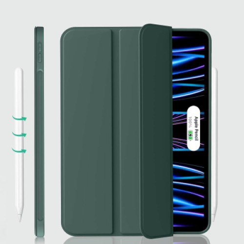 Чехол для планшета BeCover Tri Fold Soft TPU Silicone Apple iPad Pro 11" M4 2024 Dark Green (711746)