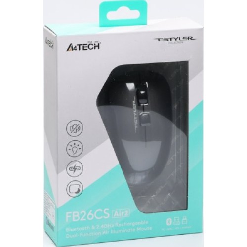 Мышка A4Tech FB26CS Air2 Wireless/Bluetooth Smoky Grey (4711421999090)