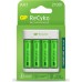 Зарядное устройство для аккумуляторов Gp ReCyko 4-Slot E411 USB Charger (w/ 4's 2100mAh AA Batteries) (GPE411 210AAHCN-2B4)