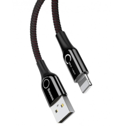 Дата кабель USB 2.0 AM to Lightning 1.0m 2A C-shaped Black Baseus (CALCD-01)