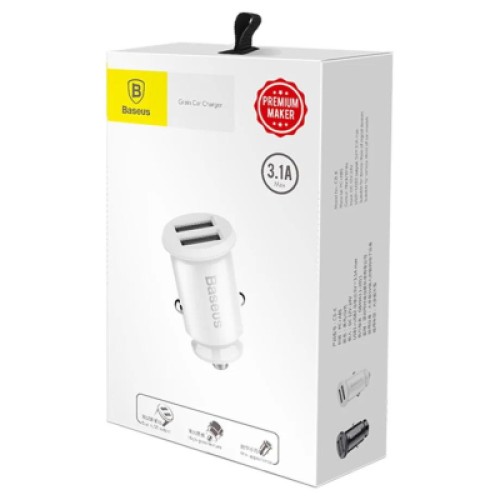 Зарядное устройство Baseus Grain Metal 3.1A/2USB White (CCALL-ML02) Зарядное устройство Baseus Grain Metal 3.1A/2USB White (CCALL-ML02)