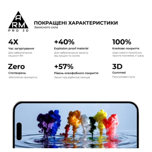 Стекло защитное Armorstandart Pro 3D Apple iPhone 16 Black (ARM78032)