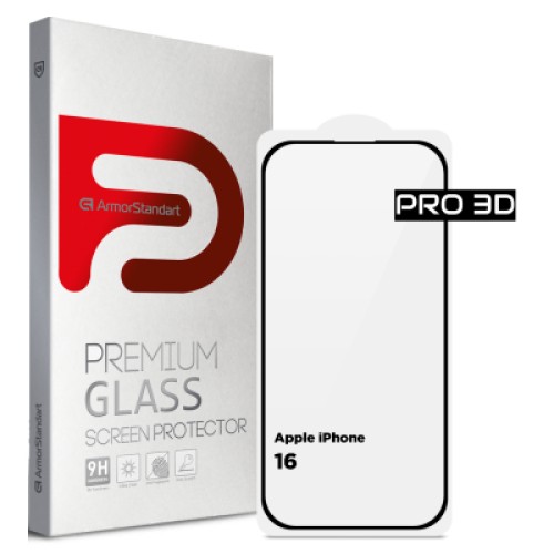 Стекло защитное Armorstandart Pro 3D Apple iPhone 16 Black (ARM78032)