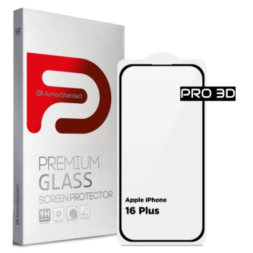 Стекло защитное Armorstandart Pro 3D Apple iPhone 16 Plus Black (ARM78033)