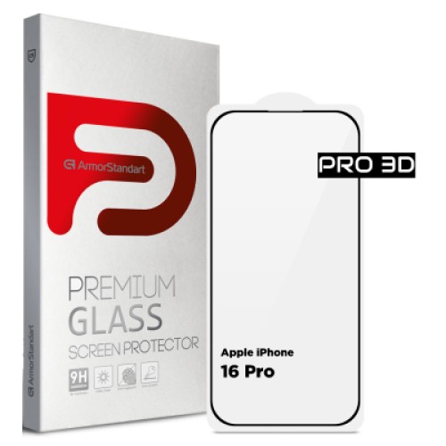 Стекло защитное Armorstandart Pro 3D Apple iPhone 16 Pro Black (ARM78031)