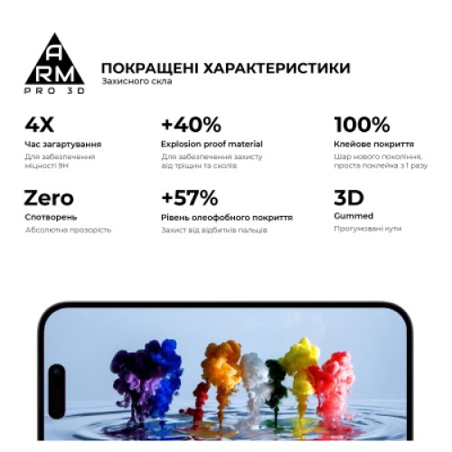 Стекло защитное Armorstandart Pro 3D Apple iPhone 16 Pro Max Black (ARM78034)