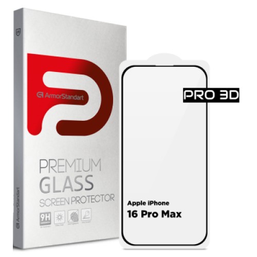 Стекло защитное Armorstandart Pro 3D Apple iPhone 16 Pro Max Black (ARM78034)