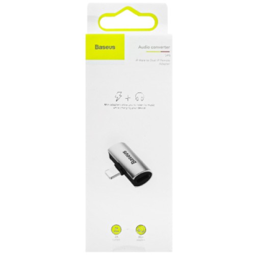 Переходник L46 Lightning (1 Male / 2 Female) (CAL46-S1) Black-Silver Baseus (CAL46-S1)