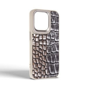 Чехол для мобильного телефона Harder Glamorous Croco Apple iPhone 15 Pro Grey Gold (ARM76762)