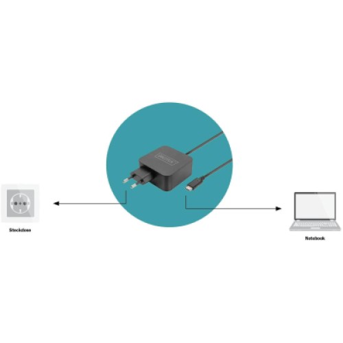 Блок питания к ноутбуку Digitus 65W USB-C (DA-10071)