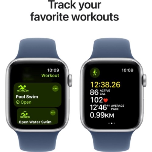 Смарт-часы Apple Watch SE 2024 GPS 40mm Silver Aluminium Case with Denim Sport Band - S/M (MXEC3QH/A)