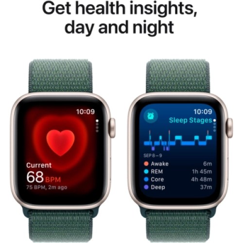 Смарт-часы Apple Watch SE 2024 GPS 40mm Starlight Aluminium Case with Lake Green Sport Loop (MXEH3QH/A)