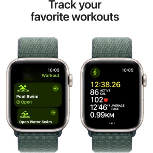 Смарт-часы Apple Watch SE 2024 GPS 40mm Starlight Aluminium Case with Lake Green Sport Loop (MXEH3QH/A)