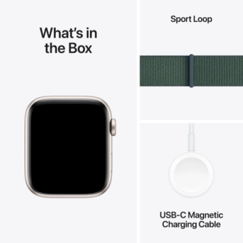 Смарт-часы Apple Watch SE 2024 GPS 40mm Starlight Aluminium Case with Lake Green Sport Loop (MXEH3QH/A)
