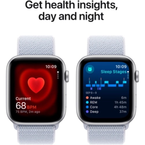 Смарт-часы Apple Watch SE 2024 GPS 44mm Silver Aluminium Case with Blue Cloud Sport Loop (MXET3QH/A)