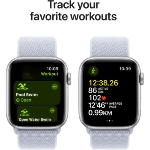 Смарт-часы Apple Watch SE 2024 GPS 44mm Silver Aluminium Case with Blue Cloud Sport Loop (MXET3QH/A)