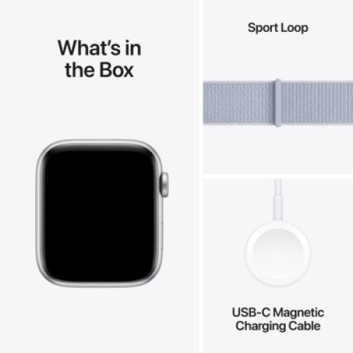 Смарт-часы Apple Watch SE 2024 GPS 44mm Silver Aluminium Case with Blue Cloud Sport Loop (MXET3QH/A)