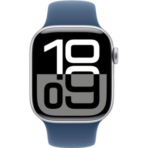 Смарт-часы Apple Watch Series 10 GPS 42mm Silver Aluminium Case with Denim Sport Band - M/L (MWWC3QH/A)