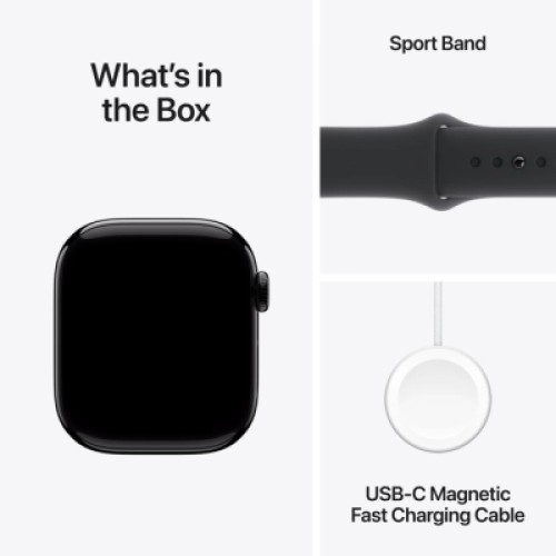 Смарт-часы Apple Watch Series 10 GPS 42mm Jet Black Aluminium Case with Black Sport Band - M/L (MWWF3QH/A)