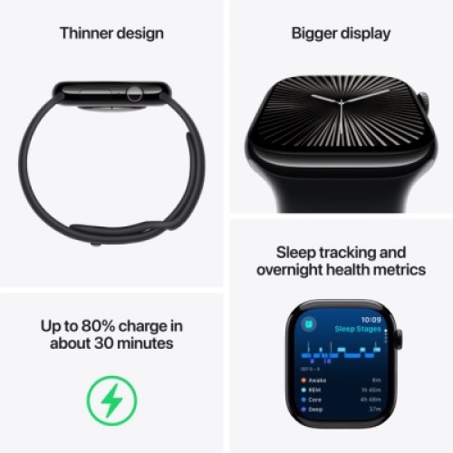 Смарт-часы Apple Watch Series 10 GPS 42mm Jet Black Aluminium Case with Ink Sport Loop (MWWG3QH/A)