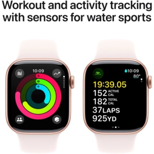Смарт-часы Apple Watch Series 10 GPS 42mm Rose Gold Aluminium Case with Light Blush Sport Band - S/M (MWWH3QH/A)