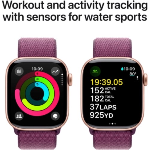 Смарт-часы Apple Watch Series 10 GPS 42mm Rose Gold Aluminium Case with Plum Sport Loop (MWWK3QH/A)