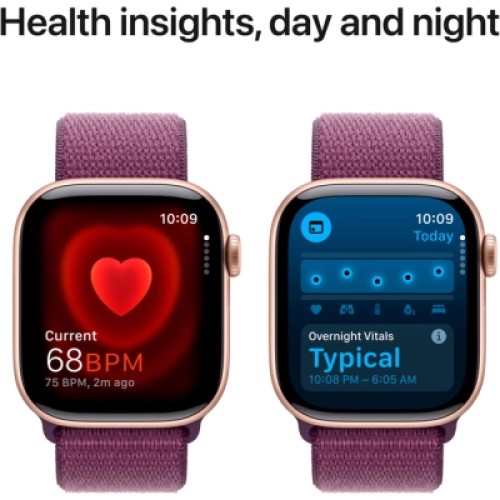 Смарт-часы Apple Watch Series 10 GPS 42mm Rose Gold Aluminium Case with Plum Sport Loop (MWWK3QH/A)