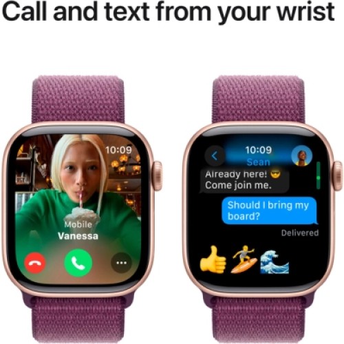 Смарт-часы Apple Watch Series 10 GPS 42mm Rose Gold Aluminium Case with Plum Sport Loop (MWWK3QH/A)