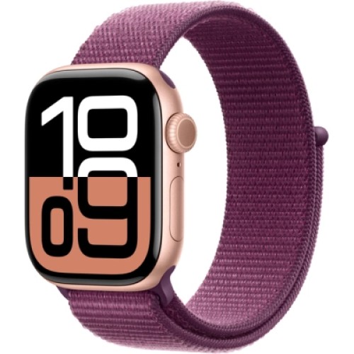 Смарт-часы Apple Watch Series 10 GPS 42mm Rose Gold Aluminium Case with Plum Sport Loop (MWWK3QH/A)