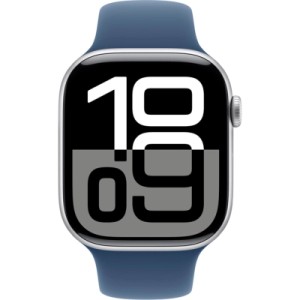 Смарт-часы Apple Watch Series 10 GPS 46mm Silver Aluminium Case with Denim Sport Band - S/M (MWWL3QH/A)