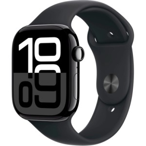 Смарт-годинник Apple Watch Series 10 GPS 46mm Jet Black Aluminium Case with Black Sport Band - S/M (MWWP3QH/A)