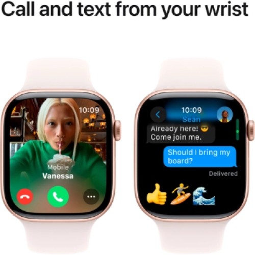Смарт-часы Apple Watch Series 10 GPS 46mm Rose Gold Aluminium Case with Light Blush Sport Band - S/M (MWWT3QH/A)