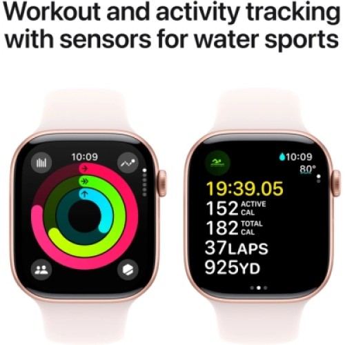 Смарт-часы Apple Watch Series 10 GPS 46mm Rose Gold Aluminium Case with Light Blush Sport Band - M/L (MWWU3QH/A)