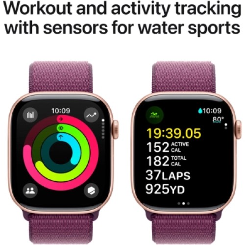 Смарт-часы Apple Watch Series 10 GPS 46mm Rose Gold Aluminium Case with Plum Sport Loop (MWWV3QH/A)